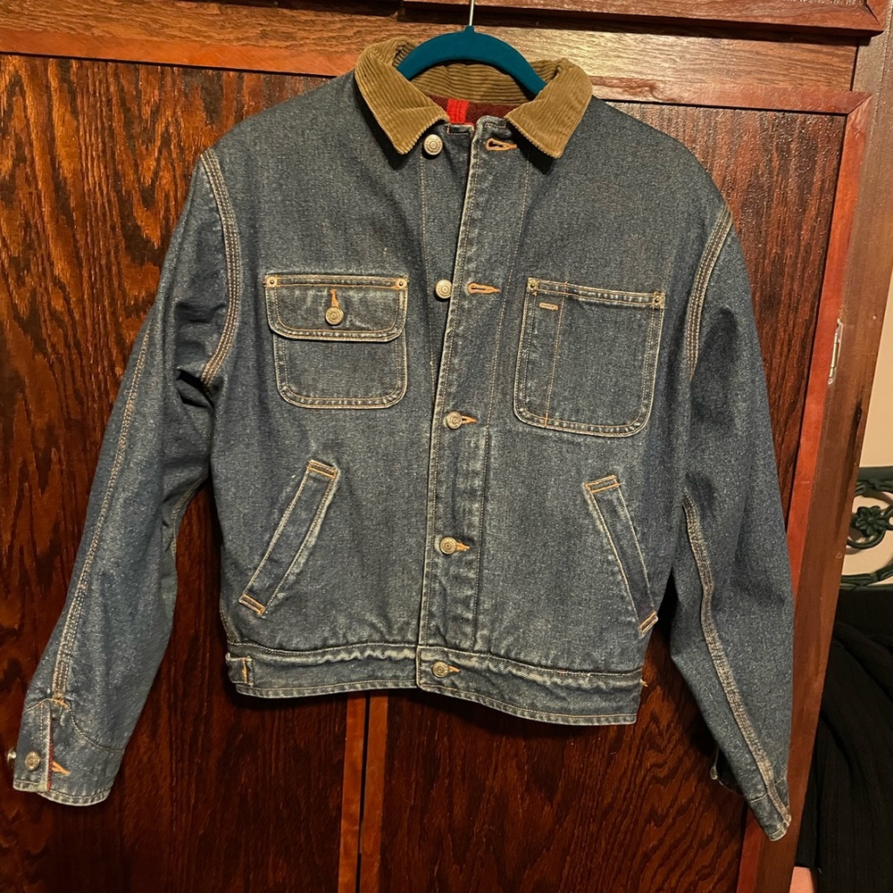 Polo by Ralph Lauren -RARE (Vintage- 90s) RR2 Denim/red checked print Jacket